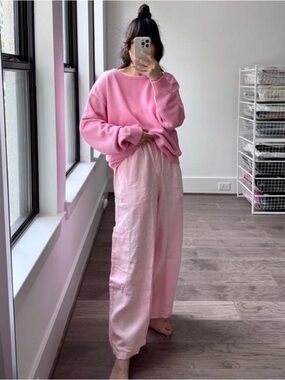 NWT Meals Clothing Fine Dining Apparel Chef Pants in Bubblegum